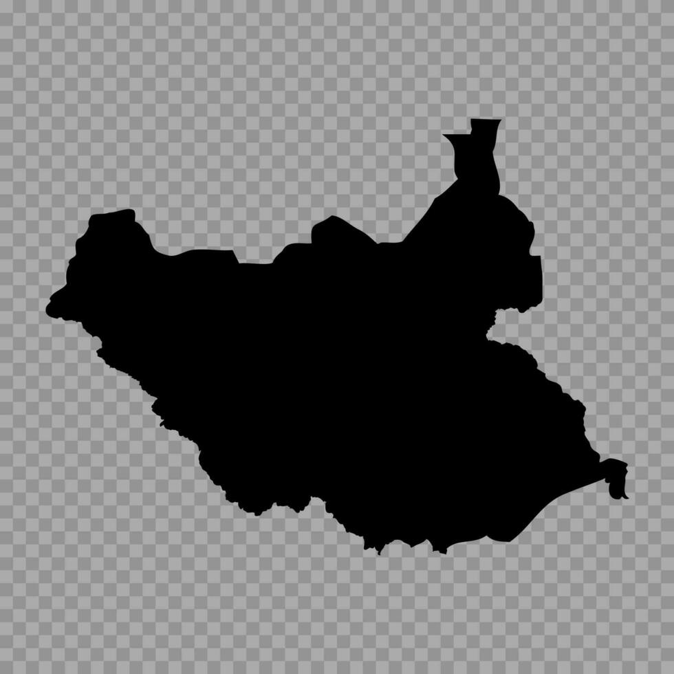 Transparent Background South Sudan Simple map vector