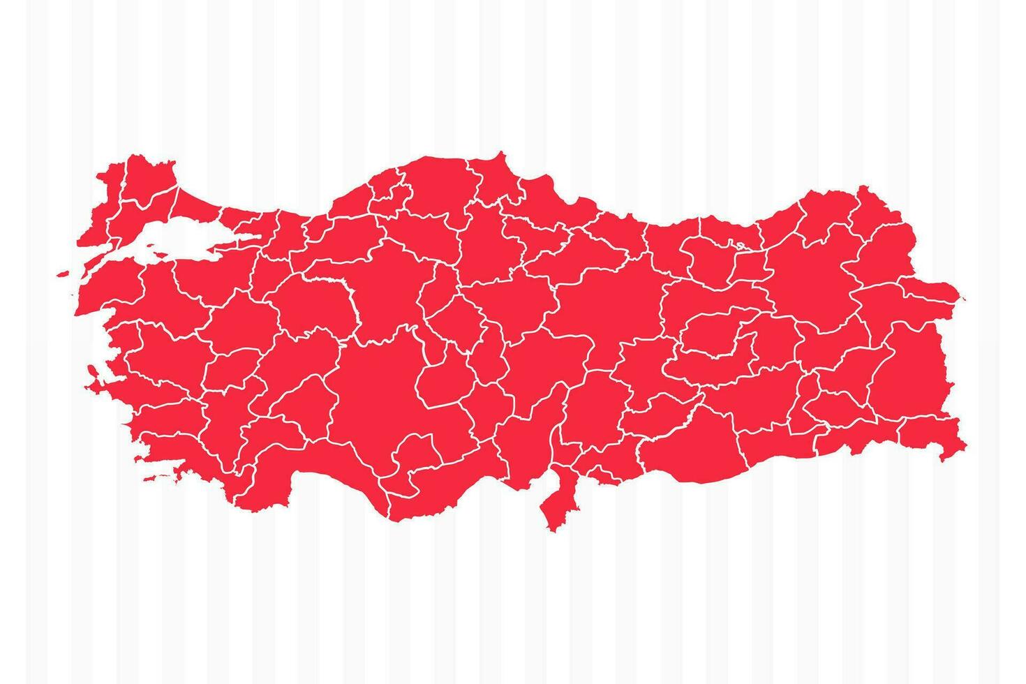 States Map of Turkey With Detailed Borders vector
