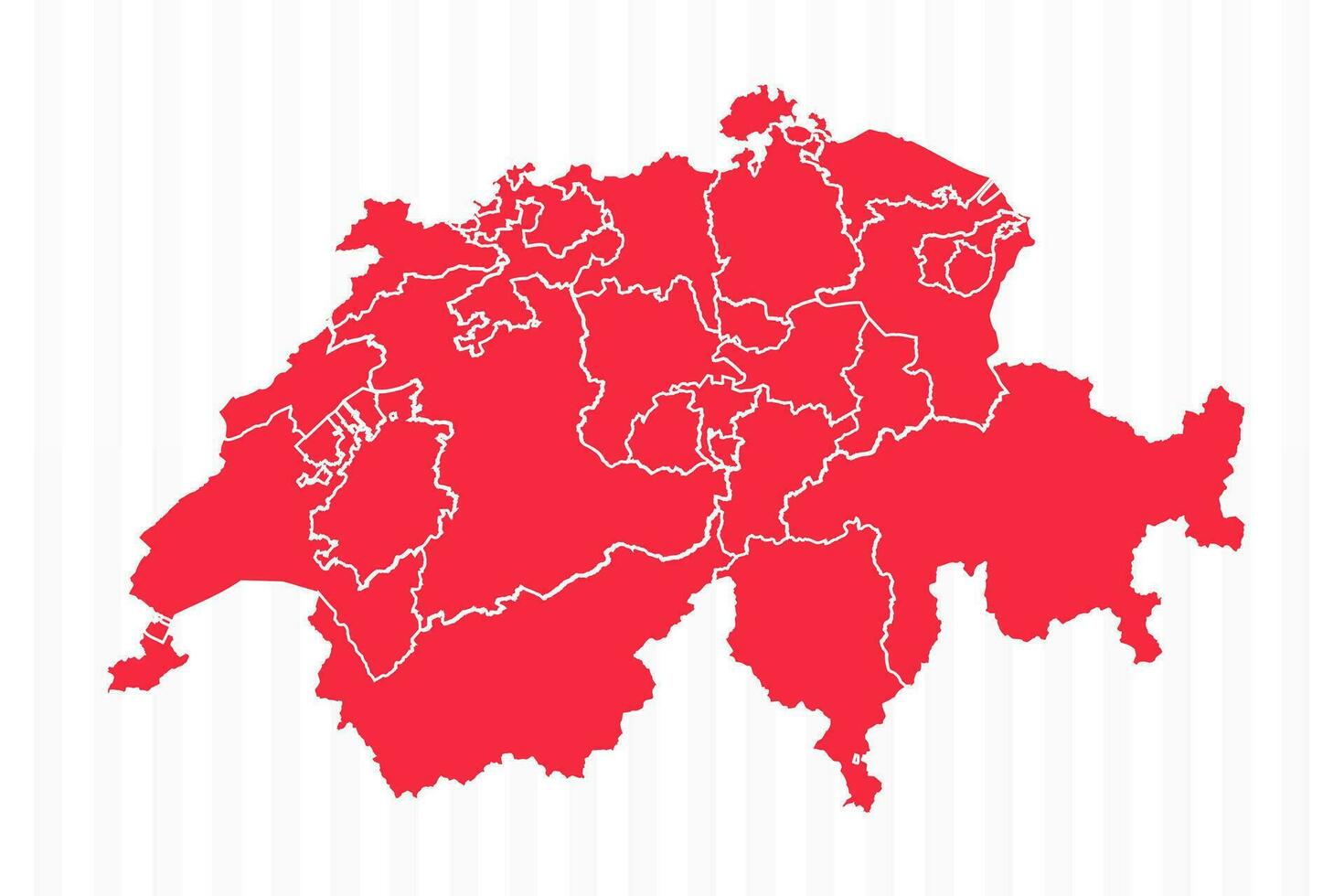 States Map of Switzerland With Detailed Borders vector