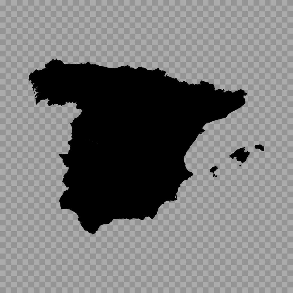 Transparent Background Spain Simple map vector