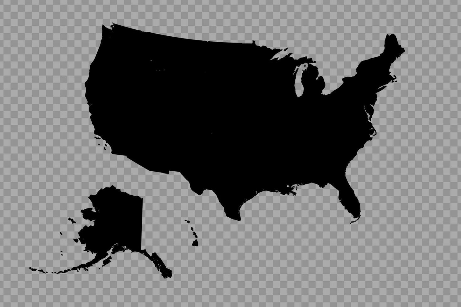 Transparent Background United States Simple map vector