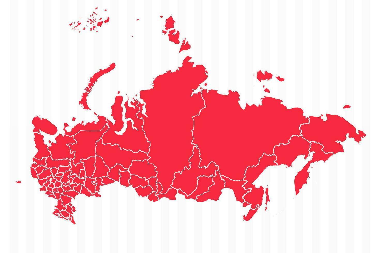 States Map of Russia With Detailed Borders vector