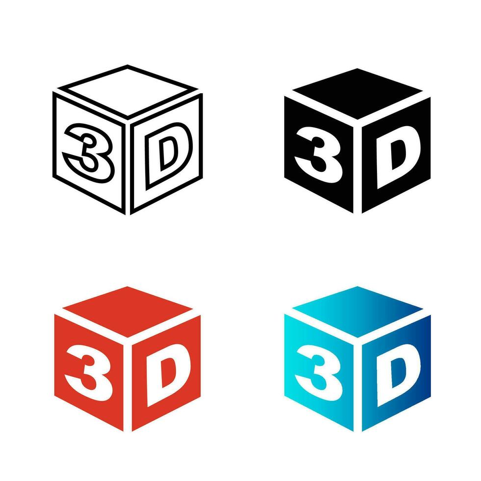 Abstract 3D Model Silhouette Illustration vector
