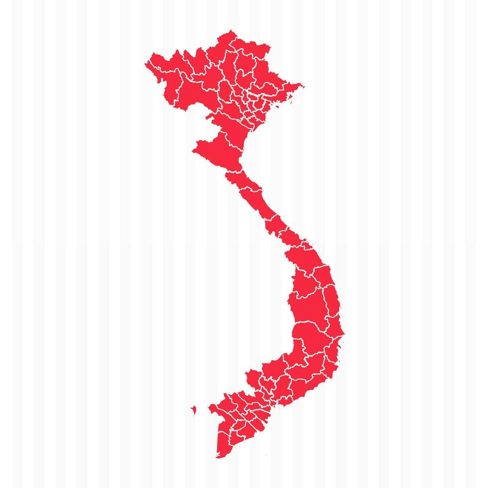 States Map of Vietnam With Detailed Borders vector