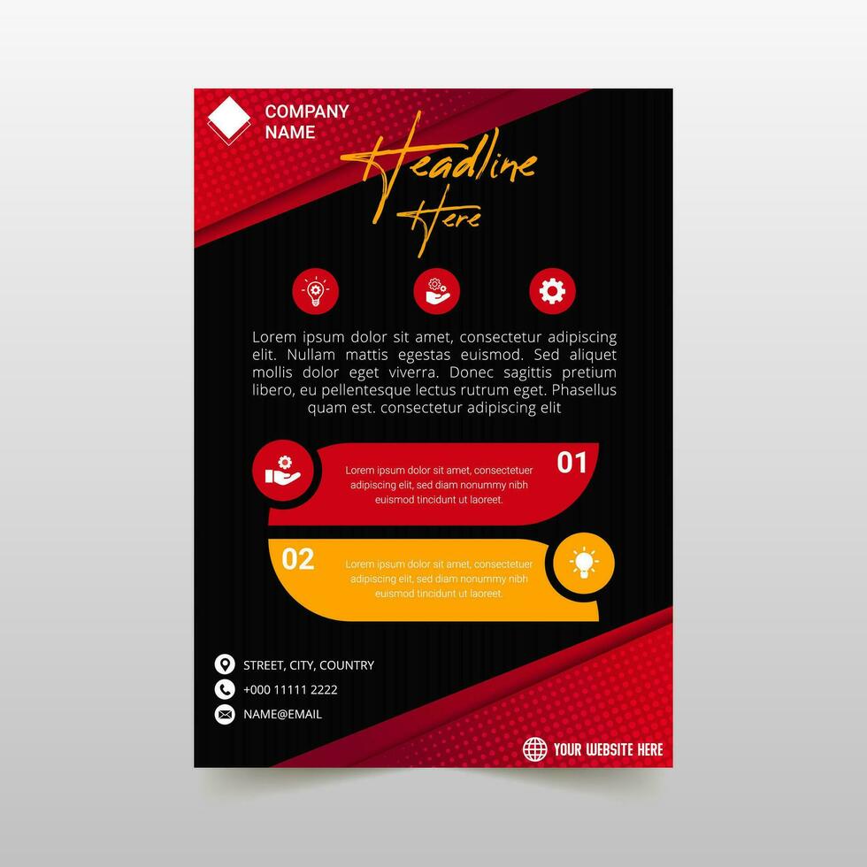 Abstract Beautiful Black and Red Diagonal Flyer Template vector