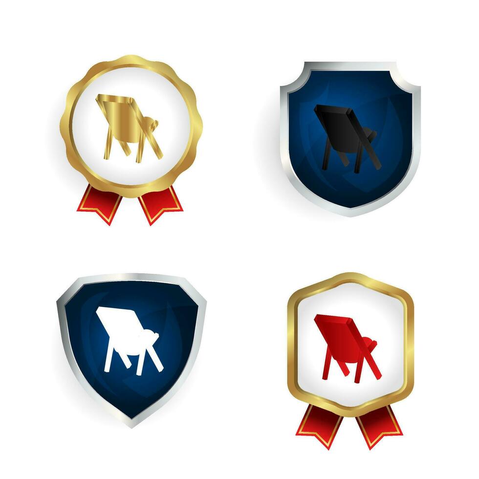 Abstract Beach Chair Badge and Label Collection vector