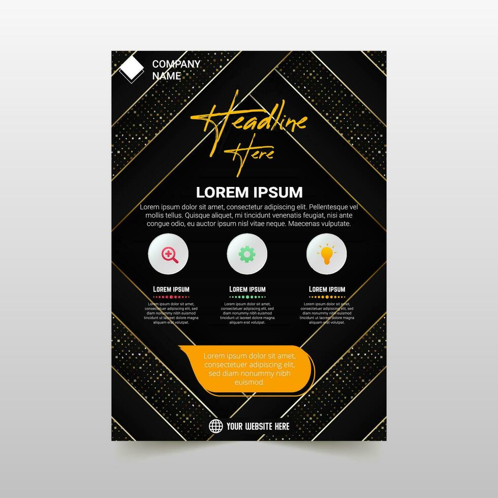 Abstract Beautiful Gold Luxury Flyer Template vector