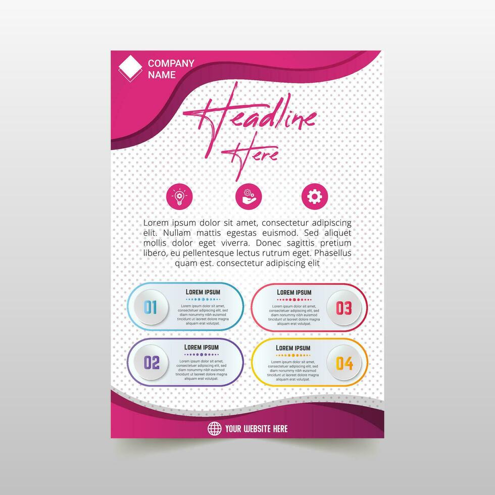 Abstract Beautiful Pink Fluid Flyer Template vector