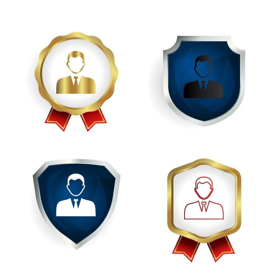 Abstract Business Leader Badge and Label Collection vector