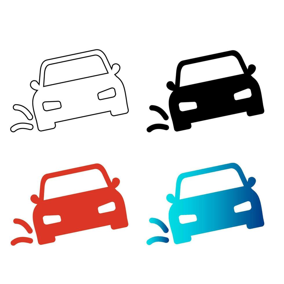 Abstract Car Driving Warning Silhouette Illustration vector