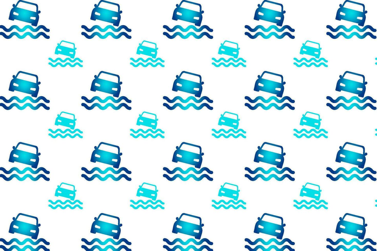 Abstract Car Falling Into Water Pattern Background vector