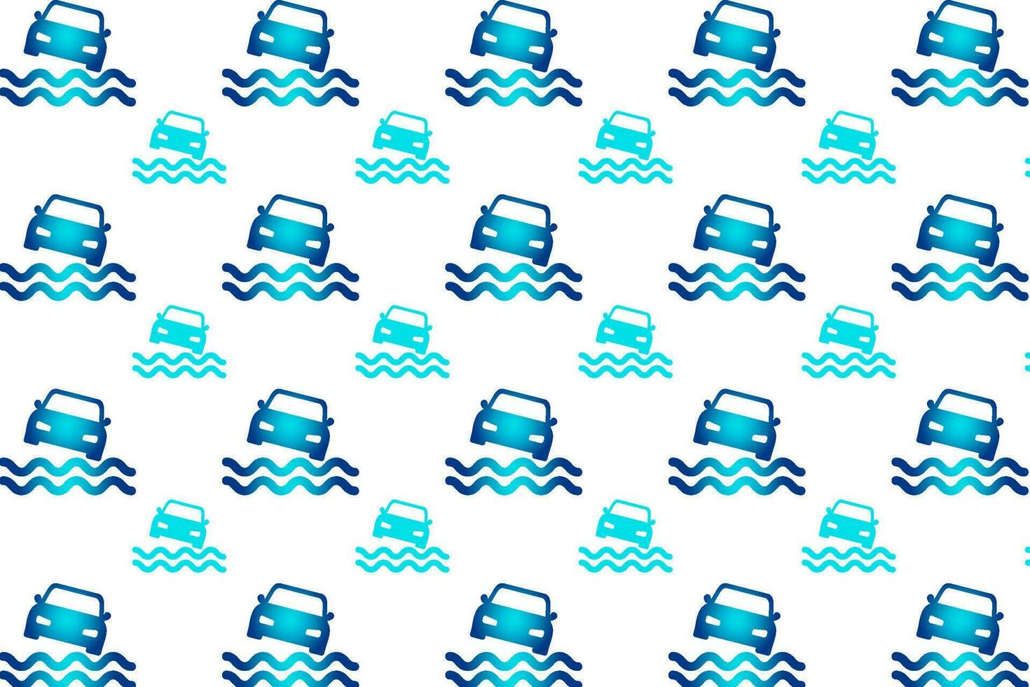 Abstract Car Falling Into Water Pattern Background vector