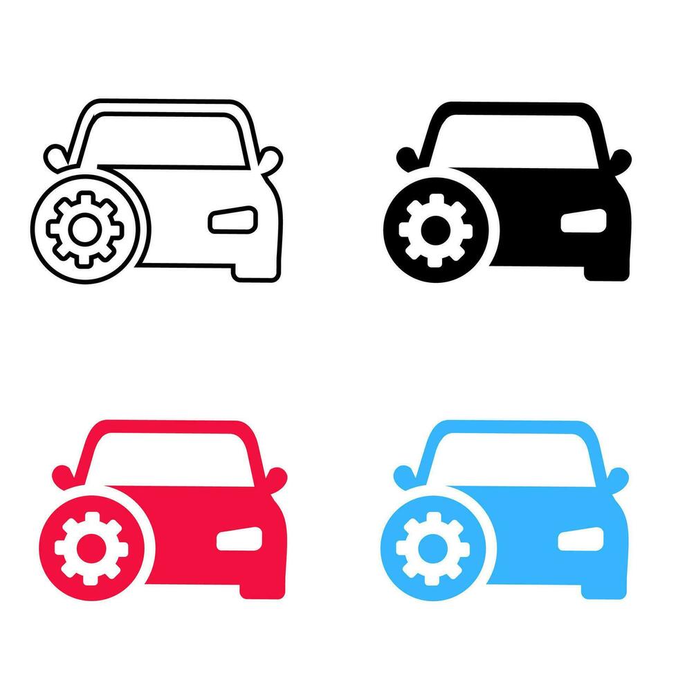 Abstract Car Service Silhouette Illustration vector