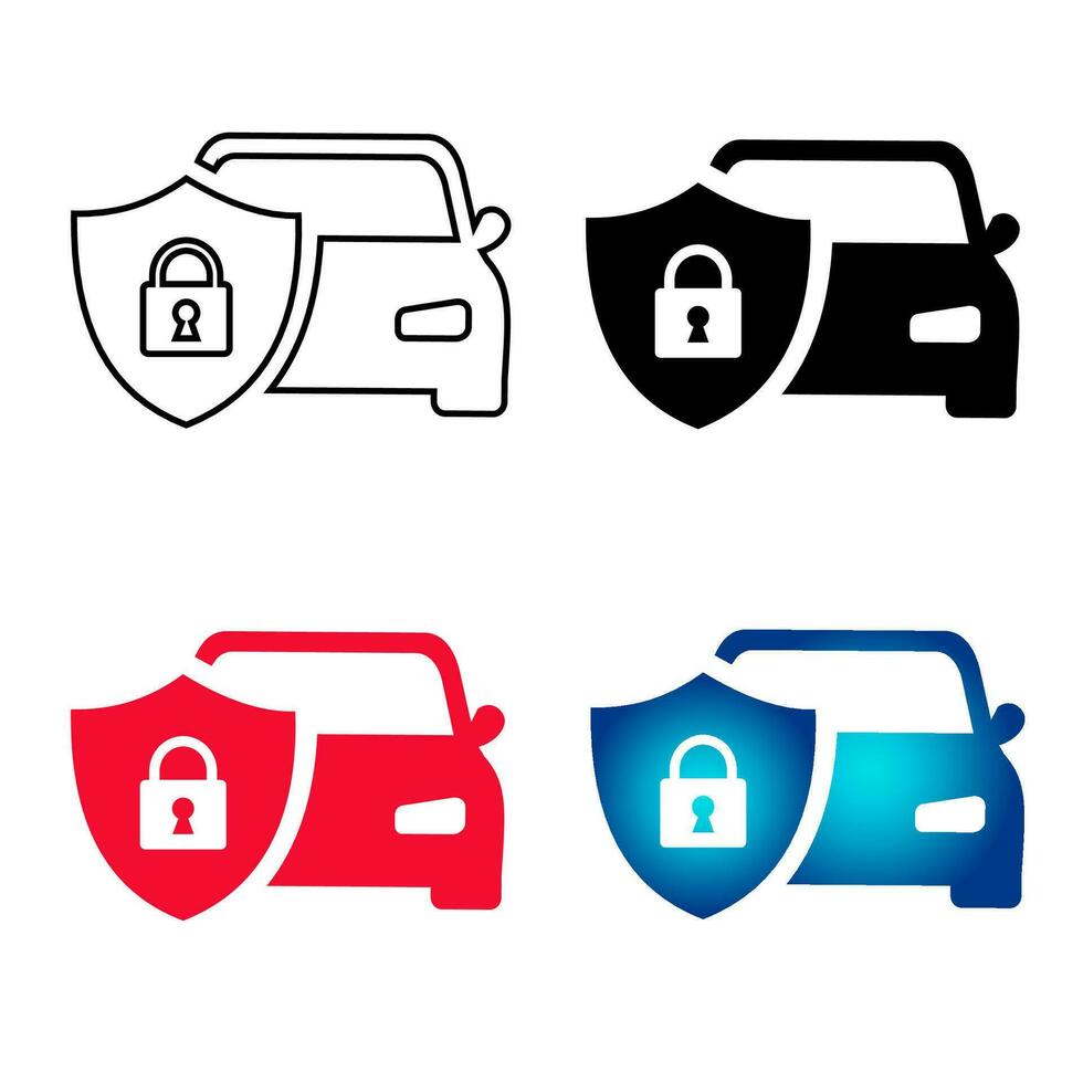 Abstract Car Security Silhouette Illustration vector