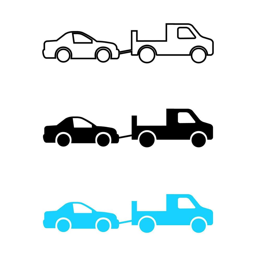 Abstract Car Towing Silhouette Illustration vector
