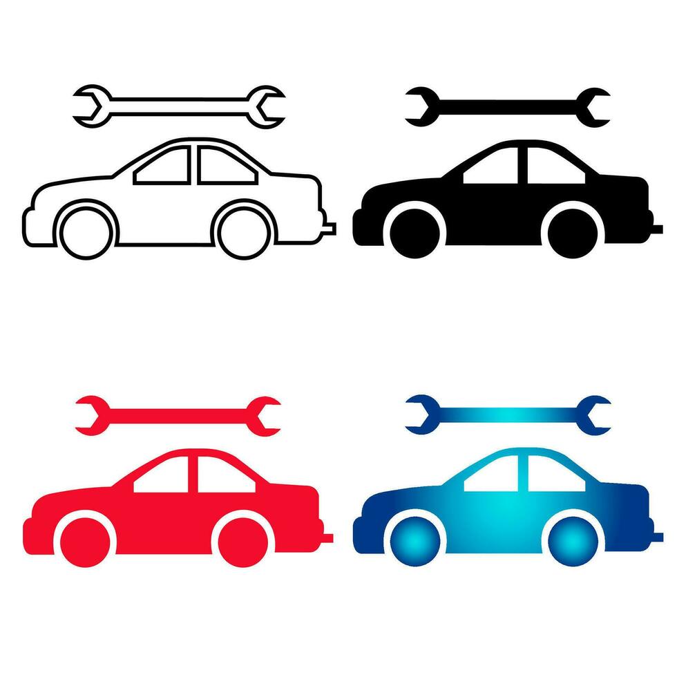 Abstract Car Services Silhouette Illustration vector