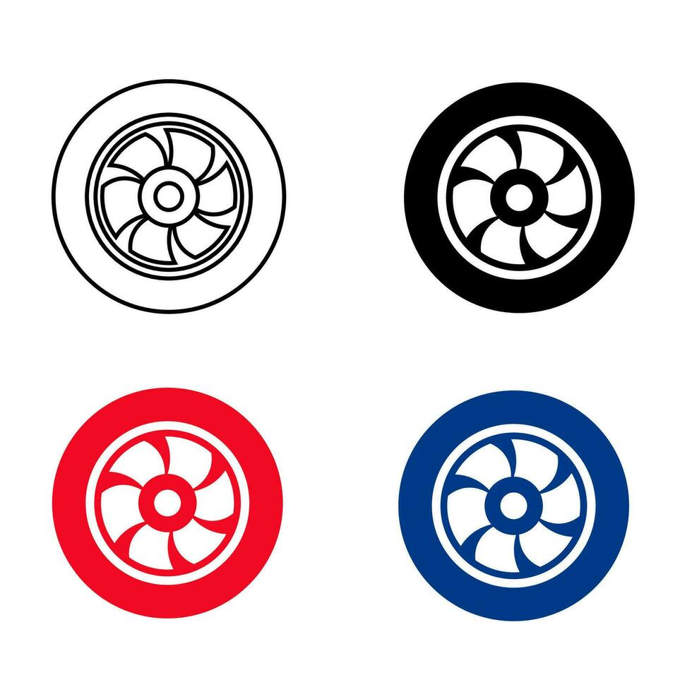 Abstract Car Wheel Silhouette Illustration vector