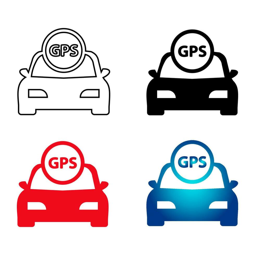 Abstract Car With GPS Silhouette Illustration vector