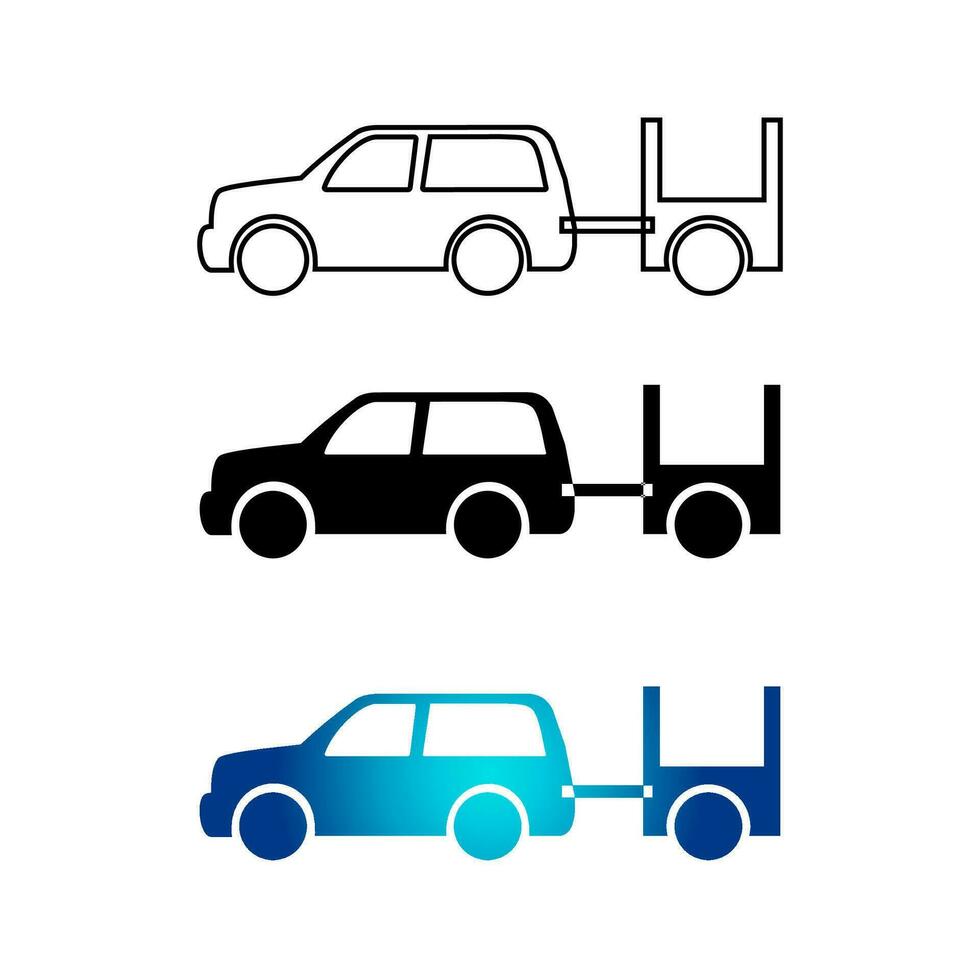 Abstract Car With Trailer Silhouette Illustration vector