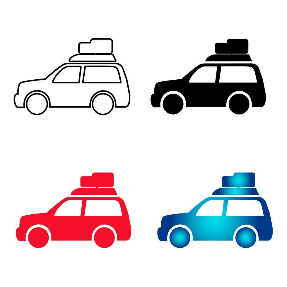 Abstract Car With Luggage Silhouette Illustration vector