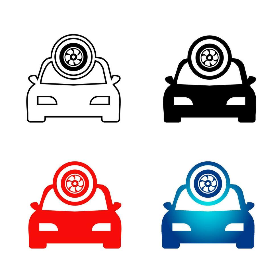 Abstract Car With Spare Tire Silhouette Illustration vector