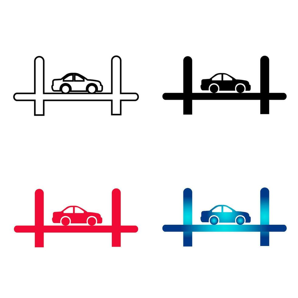 Abstract Car on The Bridge Silhouette Illustration vector