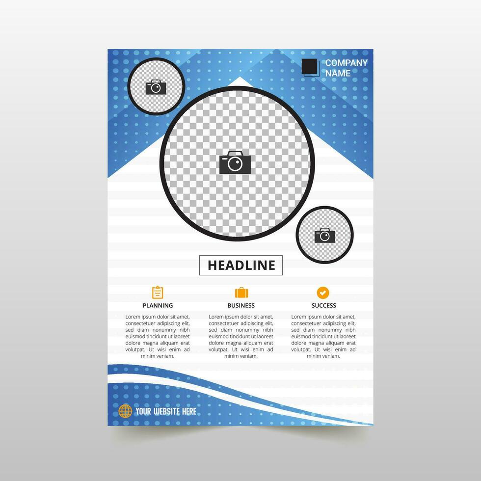 Abstract Elegant Blue Flyer Template With Diagonal Shape vector