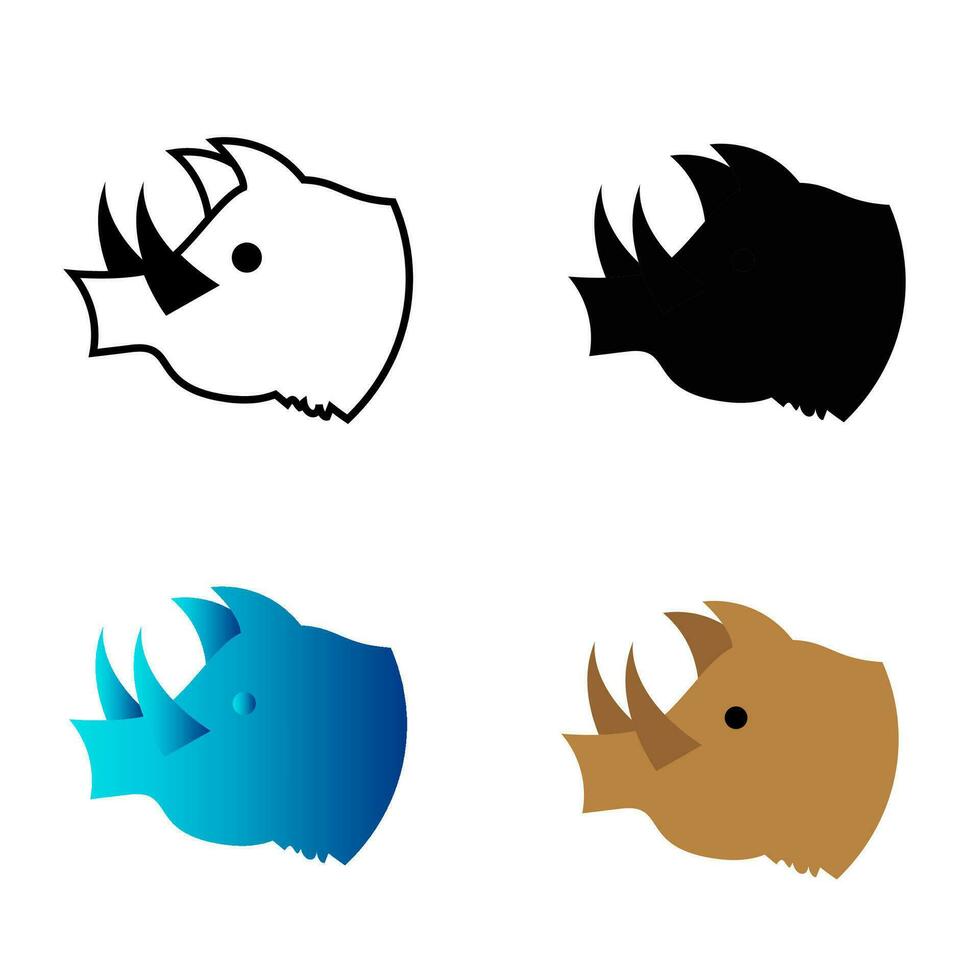 Abstract Flat Wild Boar Head Silhouette Illustration vector