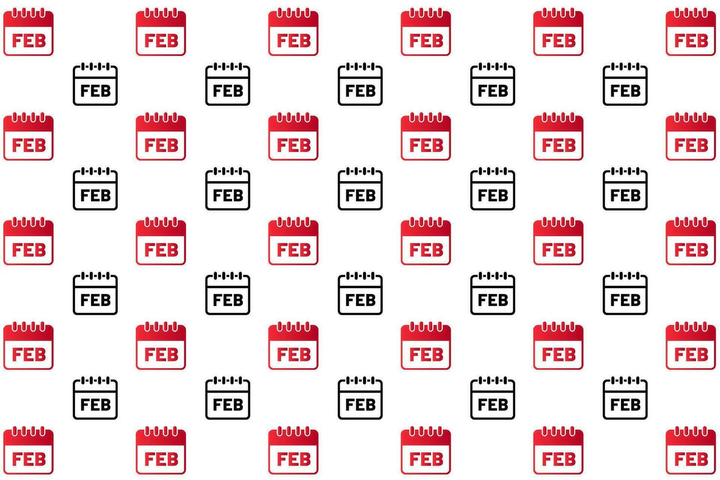 Abstract February Month Pattern Background vector