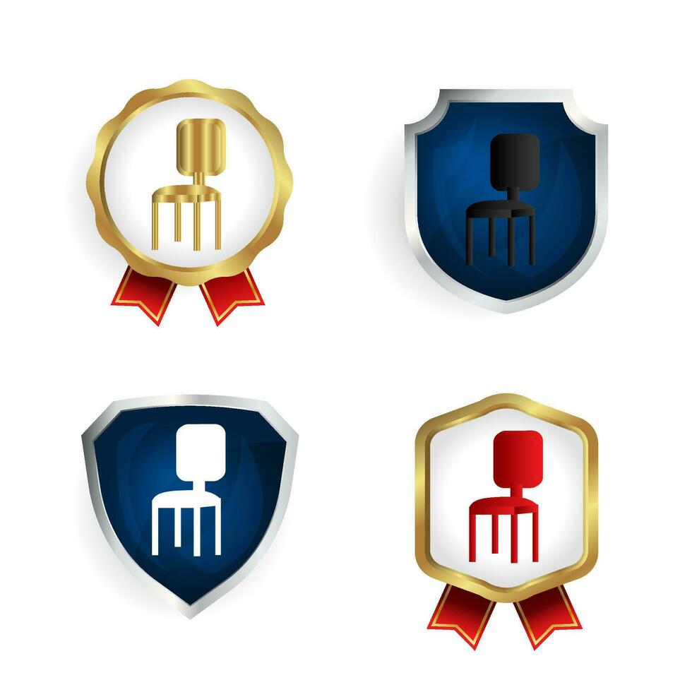 Abstract Flat Chair Badge and Label Collection vector