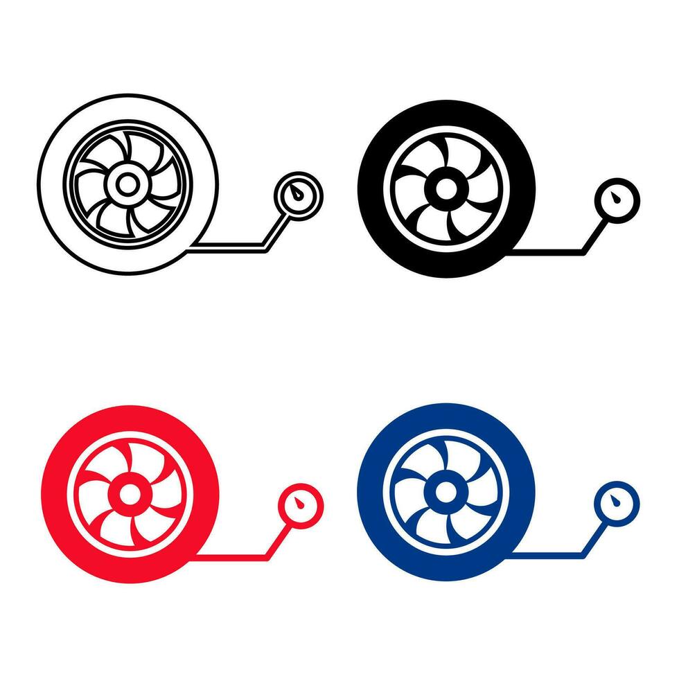 Abstract Inflate Wheel Silhouette Illustration vector