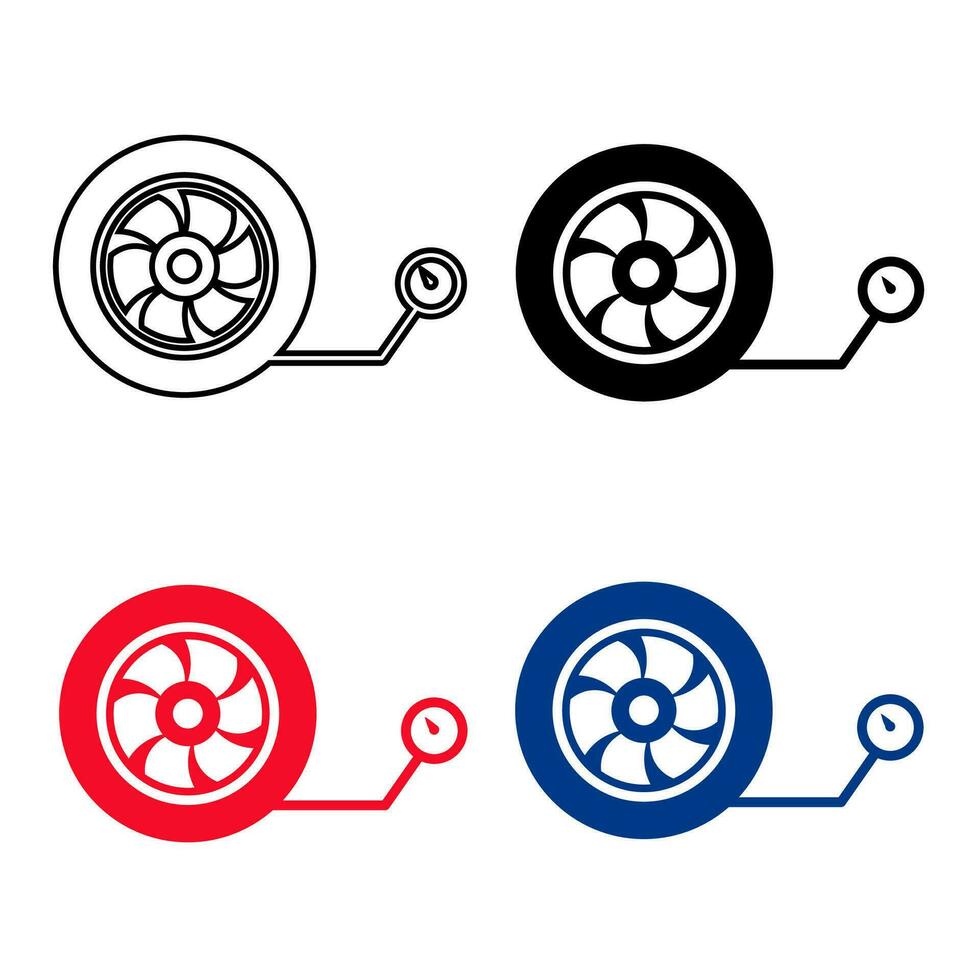 resumen inflar rueda silueta ilustración vector