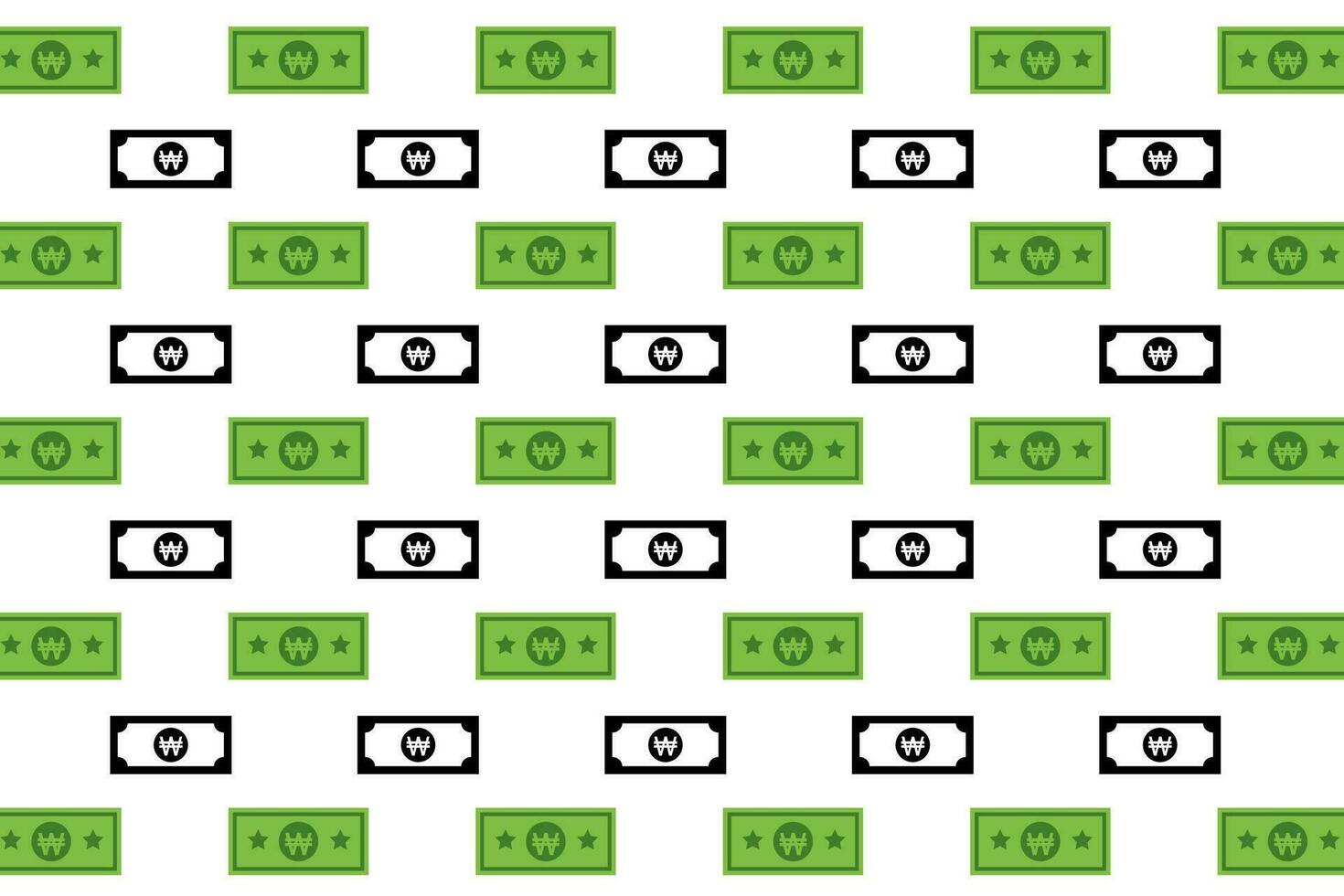 Abstract Korean Won Banknote Pattern Background vector