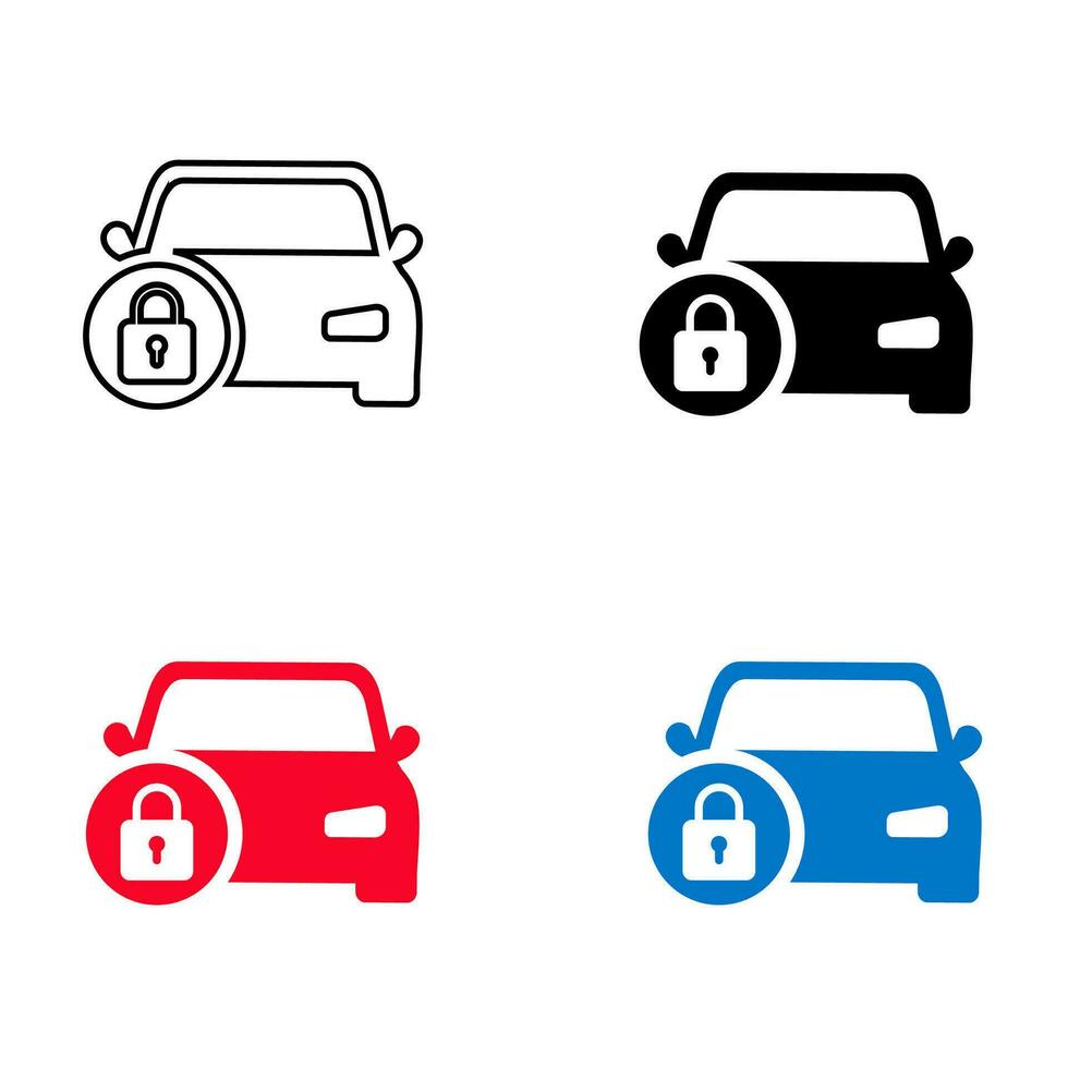 Abstract Locked Car Silhouette Illustration vector