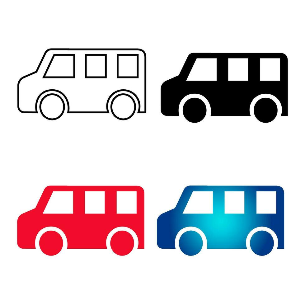 Abstract Mini Bus Silhouette Illustration vector