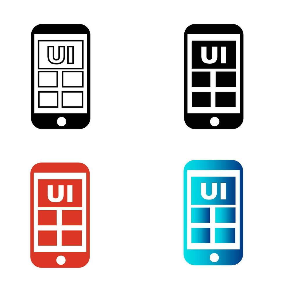 Abstract Mobile UI Silhouette Illustration vector
