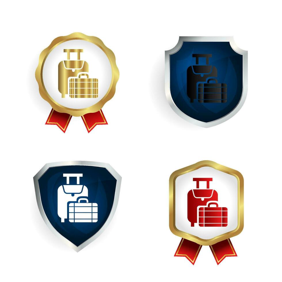 Abstract Luggage Badge and Label Collection vector