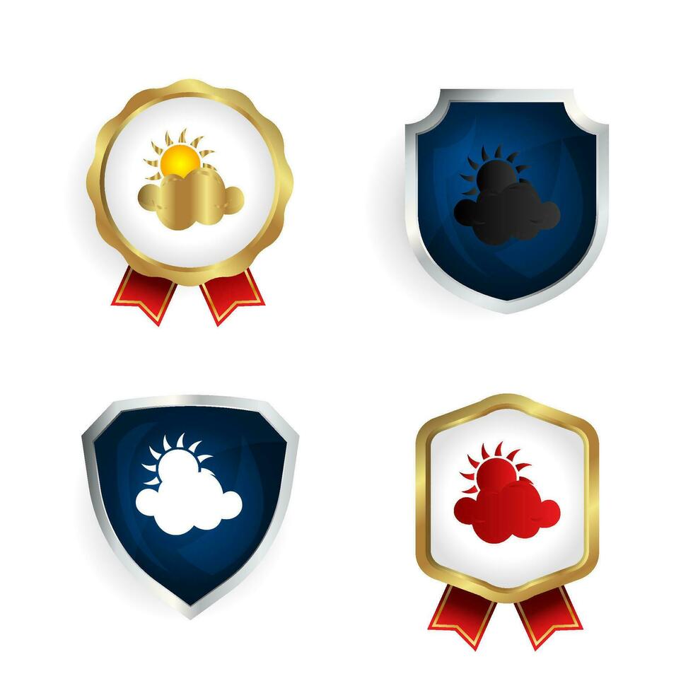 Abstract Modern Party Sunny Weather Badge and Label Collection vector