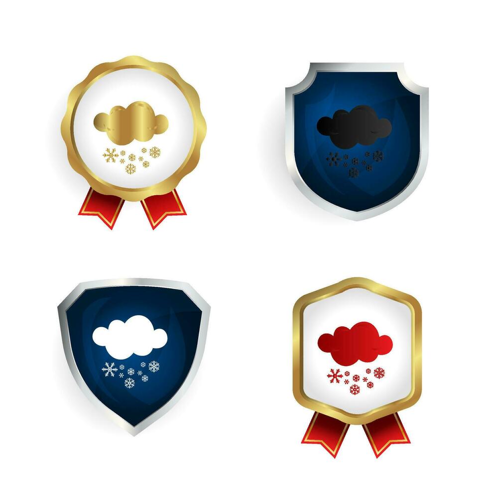 Abstract Modern Snowy Weather Badge and Label Collection vector