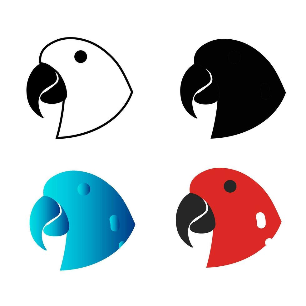 Abstract Parrot Head Silhouette Illustration vector