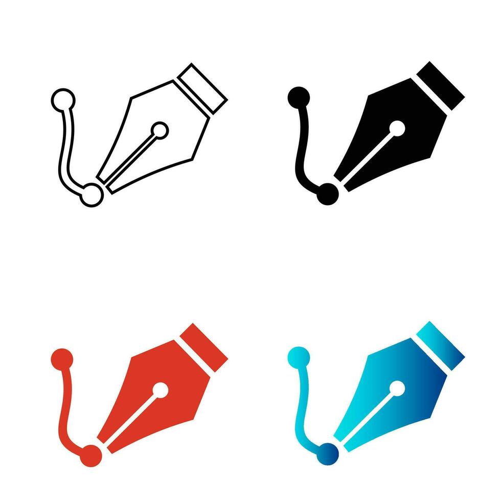 Abstract Pen Tool Silhouette Illustration vector
