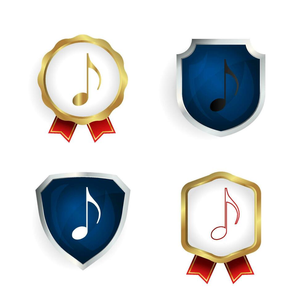 Abstract Music Note Badge and Label Collection vector
