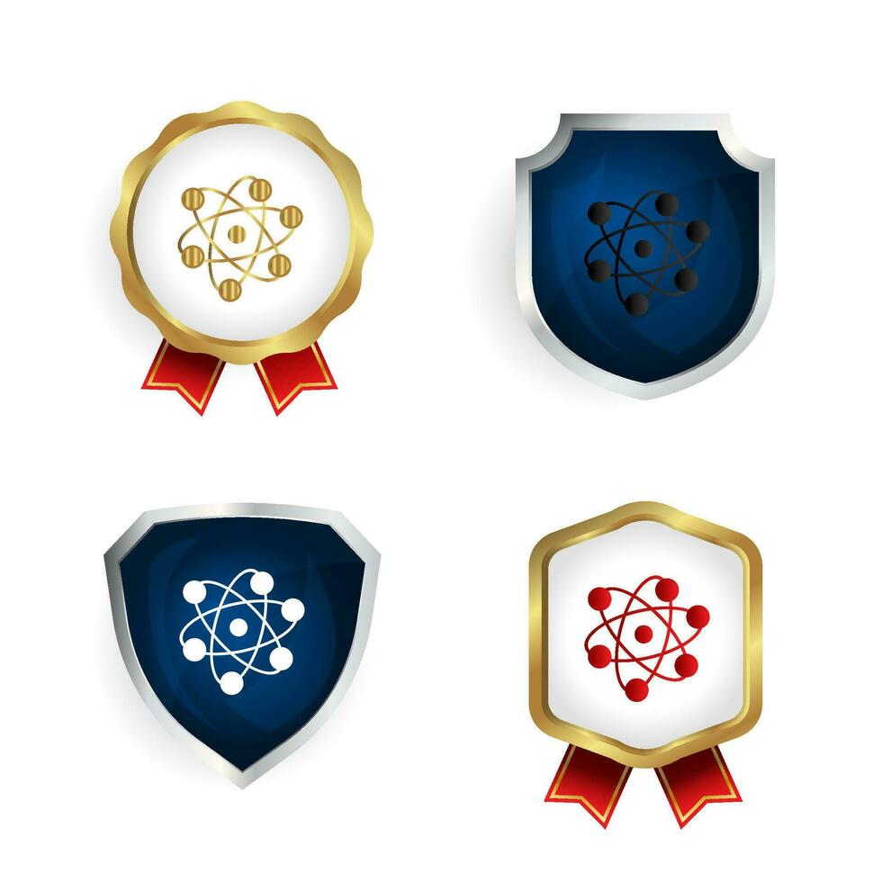 Abstract Physic Badge and Label Collection vector