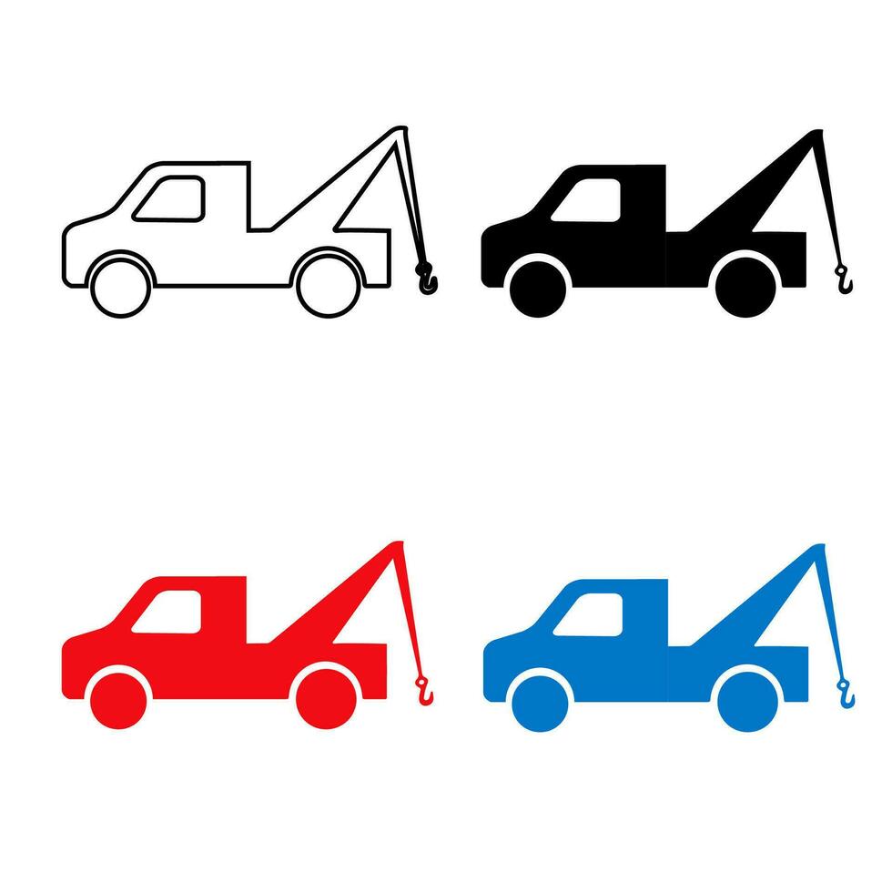 Abstract Tow Truck Silhouette Illustration vector