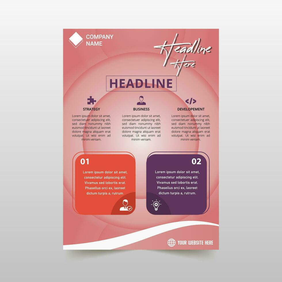 Beautiful Pink Business Flyer Template With Circles vector