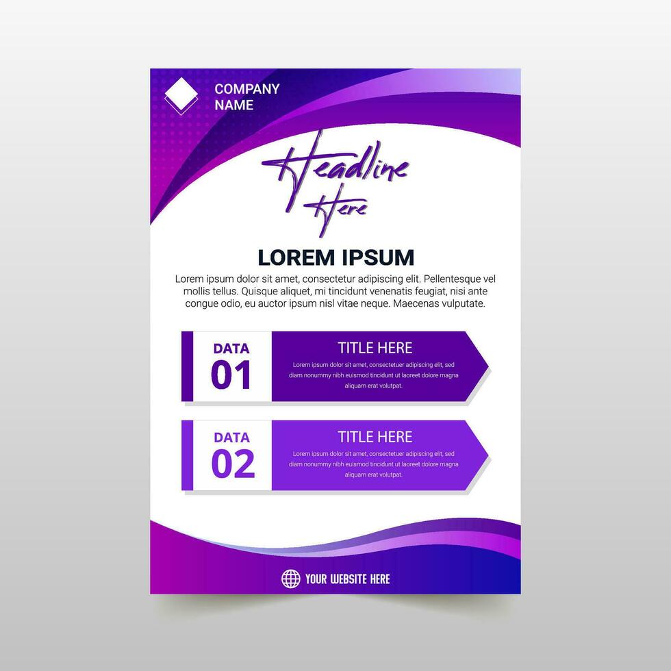 Creative Curved Colored Purple Business Flyer Template vector