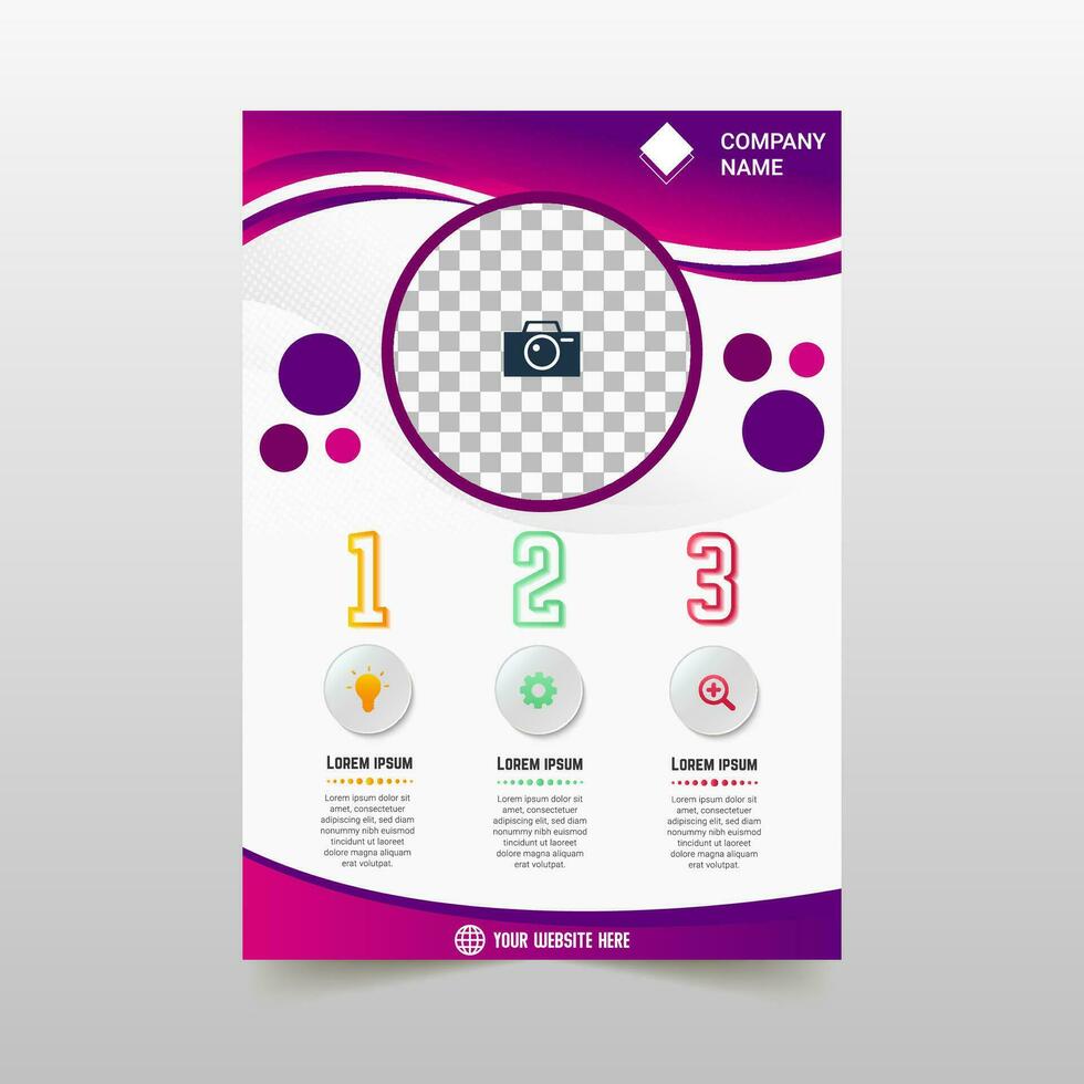 Modern Purple Flyer Template With Curves vector