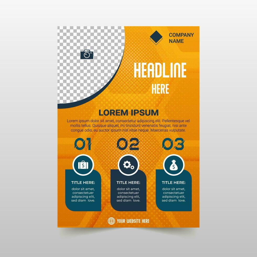 Modern Yellow Hexagon Flyer Template vector