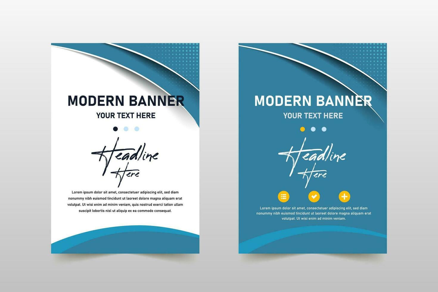 Abstract Blue and White Curved Business Banner Template vector