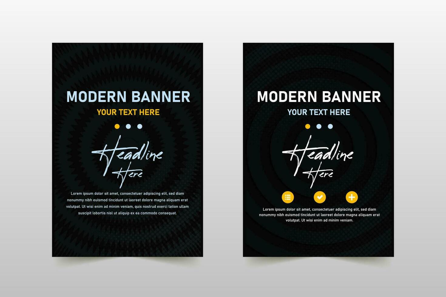 Abstract Beautiful Circular Dotted Black Banner Template vector